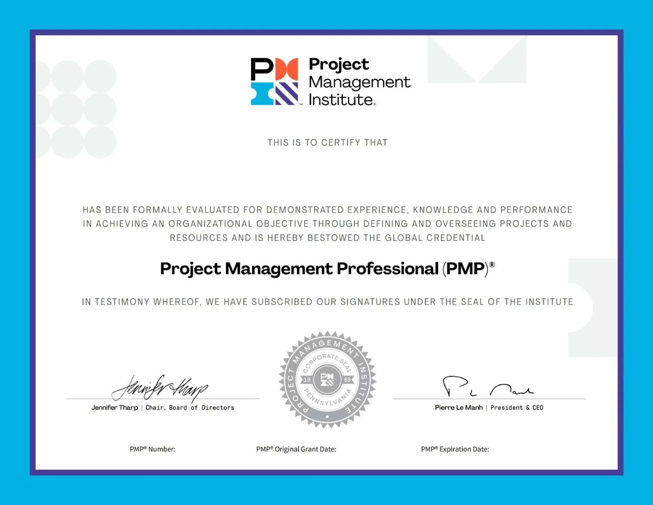 PMP Certificate
